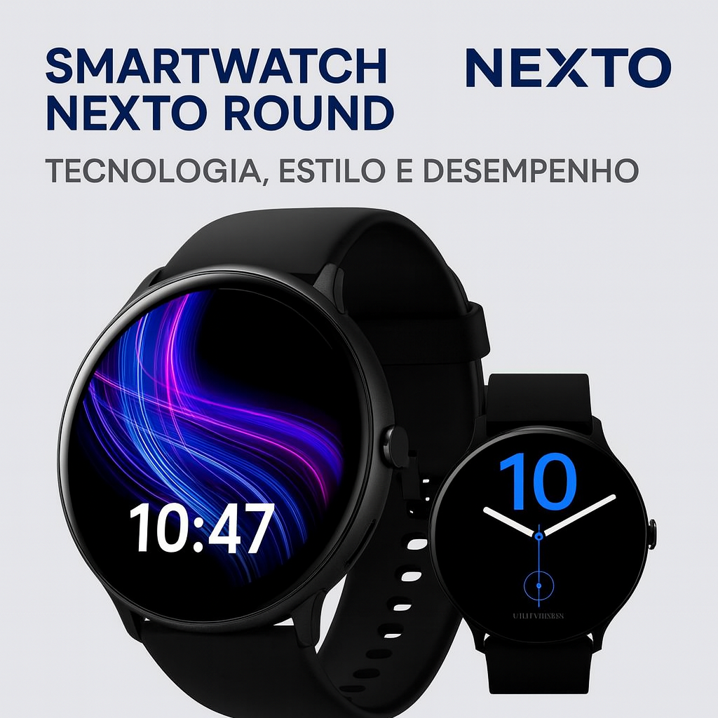Smartwatch Nexto Round com Chamadas Bluetooth