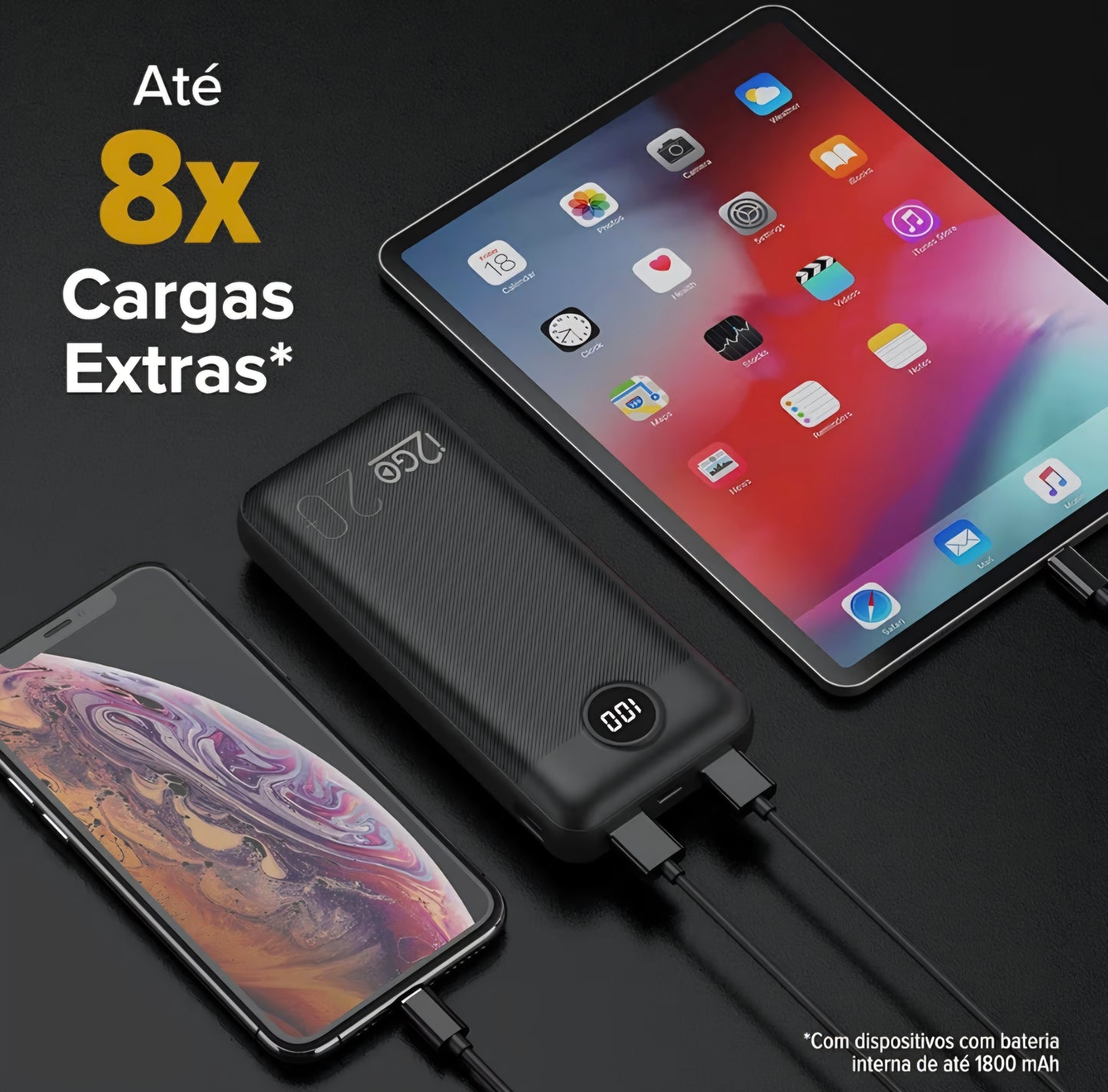 Power Bank i2GO 20.000 mAh Original | Carregamento Rápido | Alta Capacidade