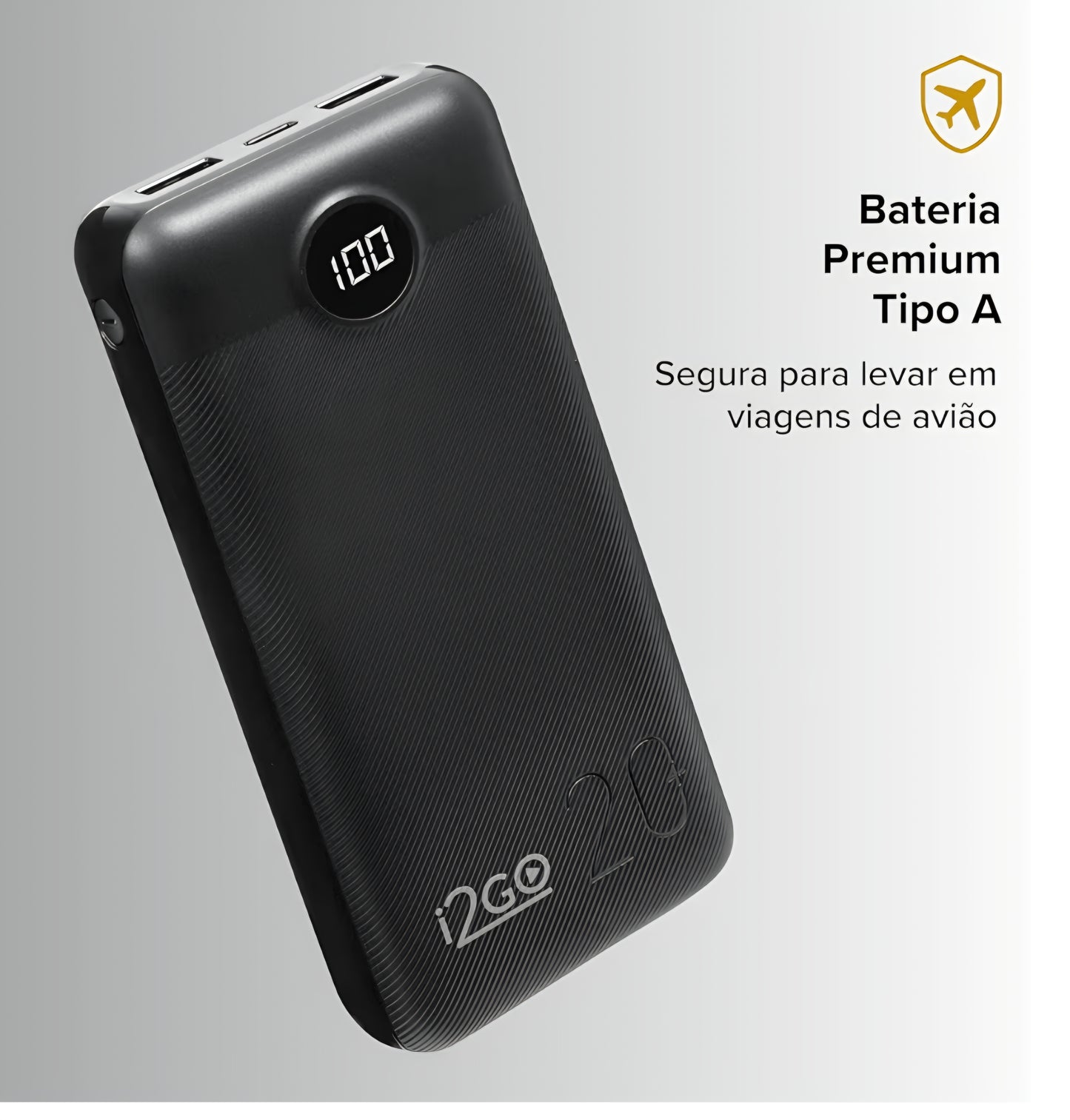 Power Bank i2GO 20.000 mAh Original | Carregamento Rápido | Alta Capacidade
