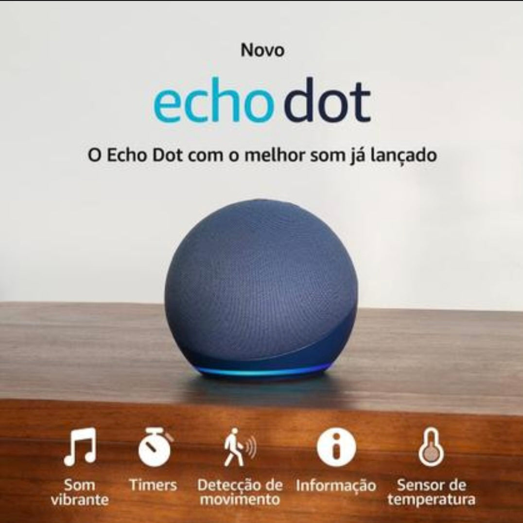 Echo Dot 5ª Geração com Alexa – Smart Speaker Original | Som Potente | Casa Inteligente