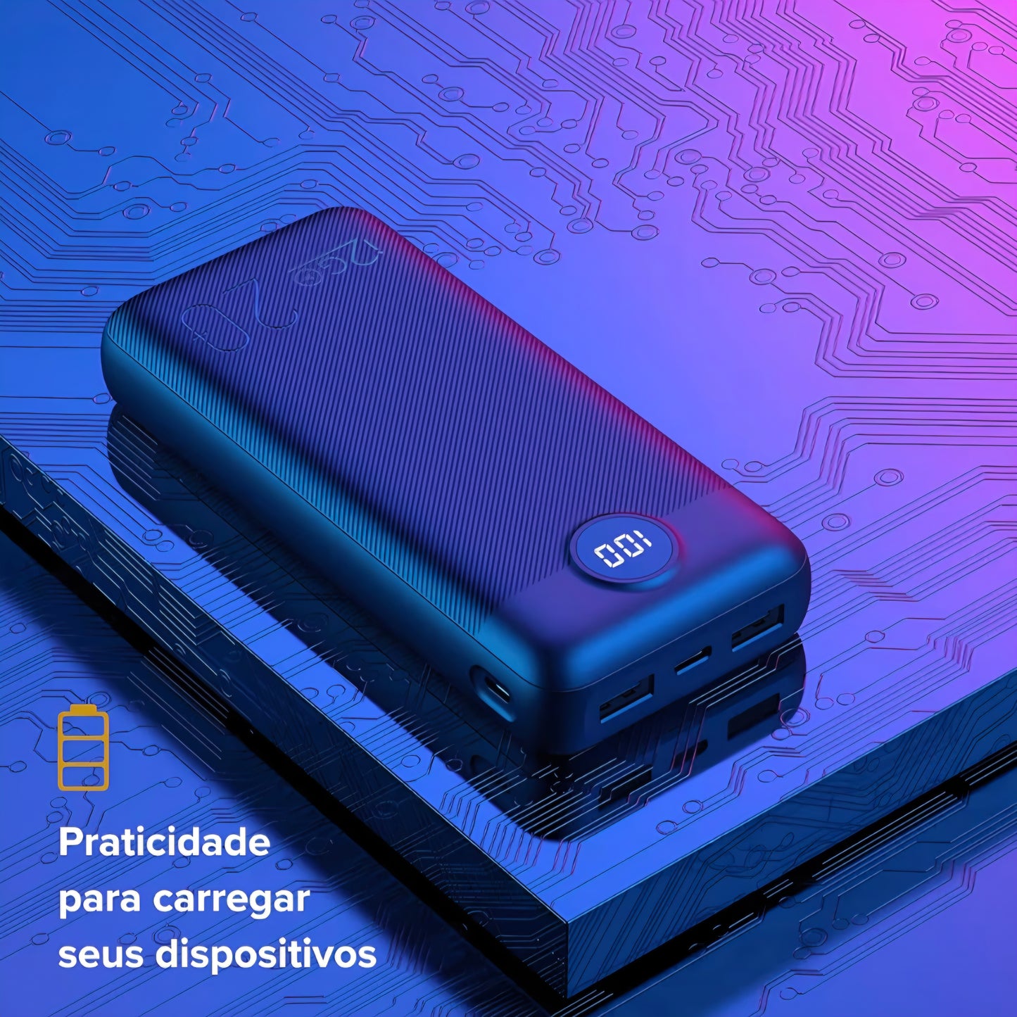 Power Bank i2GO 20.000 mAh Original | Carregamento Rápido | Alta Capacidade